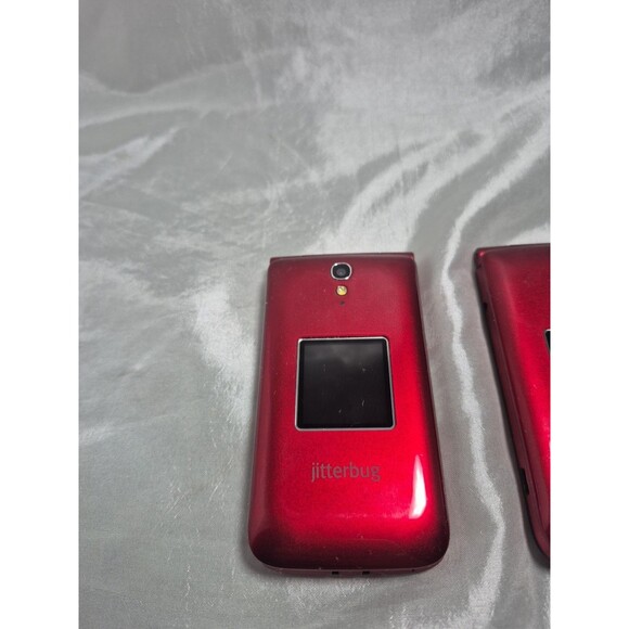 Greatcall Lively Jitterbug Flip 2 Cell Phone Alcatel 4043S Red UNTESTED LOT OF 2 - Picture 2 of 9